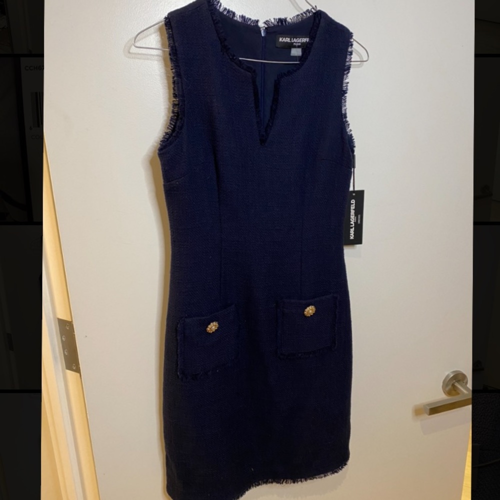 Kyle Lagerfeld Paris Navy dress size 0 NWT